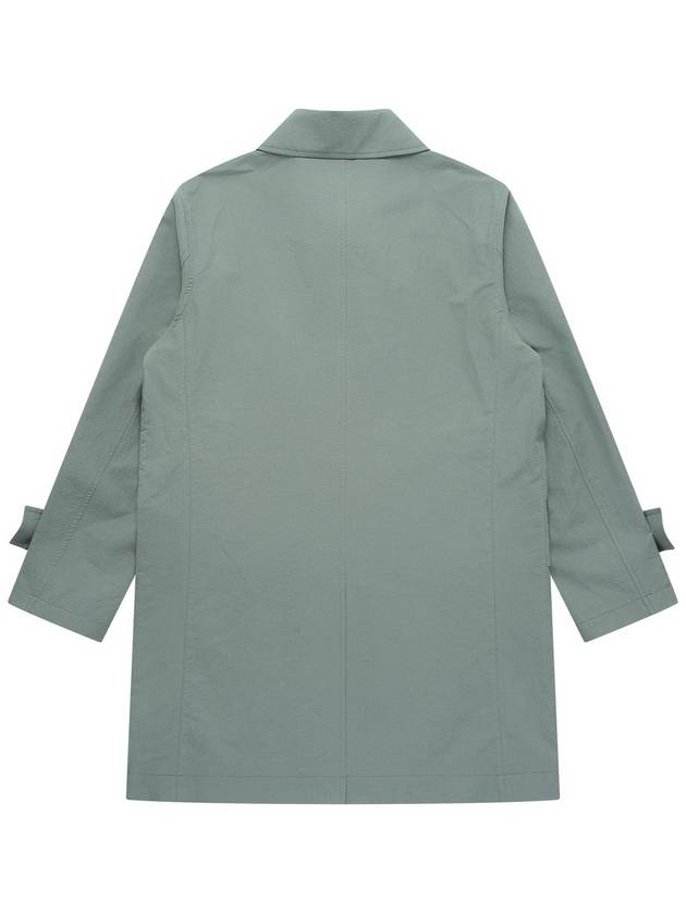 Linen Mac Trench Coat Greyish Blue - SOLEW - BALAAN 3