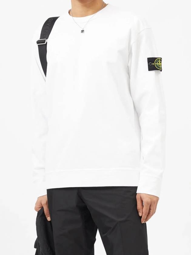 Waffen Patch Garment Dyed Heavy Cotton Sweatshirt White - STONE ISLAND - BALAAN 5