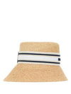 Logo Rafia Bucket Hat Beige - MIU MIU - BALAAN 3