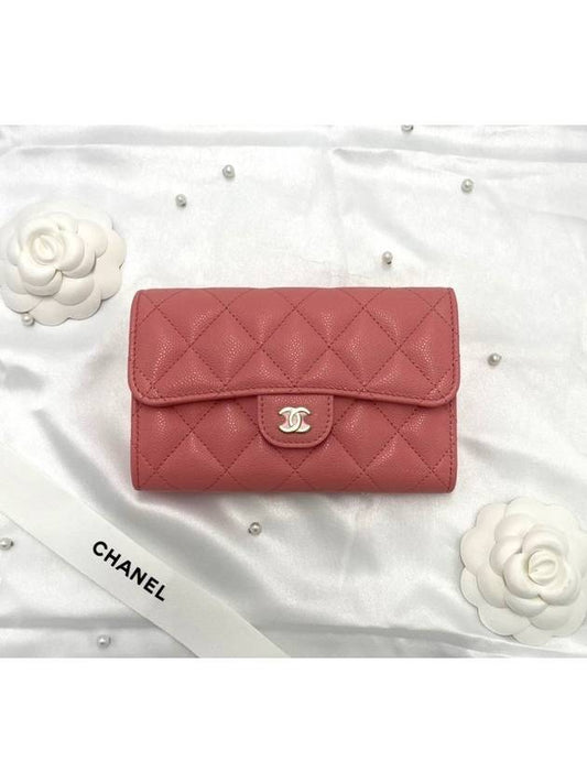 Classic snap wallet pink caviar AP0232 - CHANEL - BALAAN 1