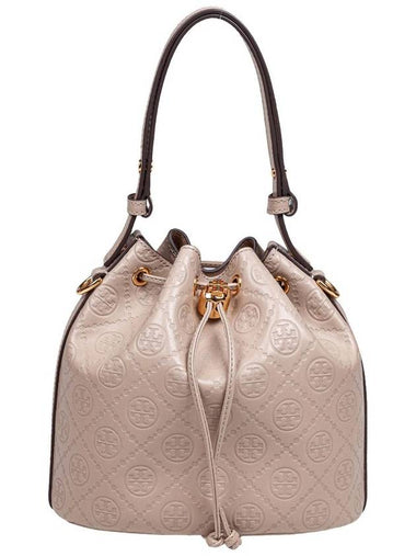 Tory Burch Monogram Leather Bucket Bag - TORY BURCH - BALAAN 1