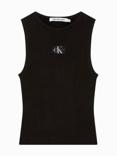 Slim Rib Lyocell Sleeveless Black - CALVIN KLEIN - BALAAN 1