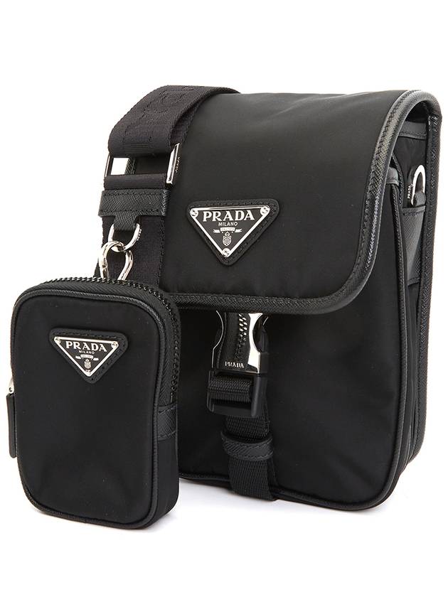 Re-Nylon Saffiano Mini Cross Bag Black - PRADA - BALAAN 3