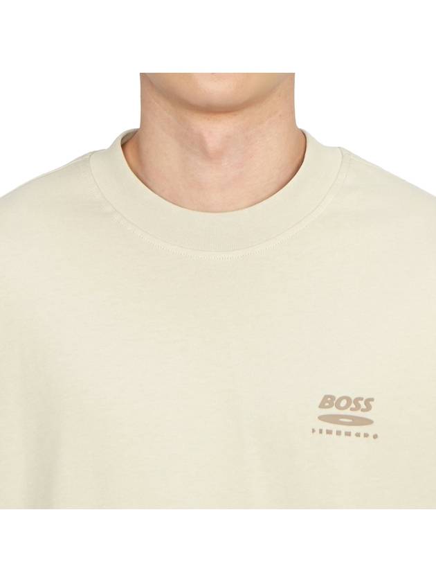 Men's Crewneck Cotton Short Sleeve T-Shirt Beige - HUGO BOSS - BALAAN 6