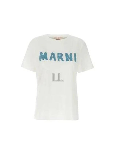 Crayon Logo Short Sleeve T-Shirt White - MARNI - BALAAN 2