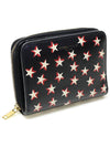 562796 Black leather star printing zipper compact half wallet - SAINT LAURENT - BALAAN 3