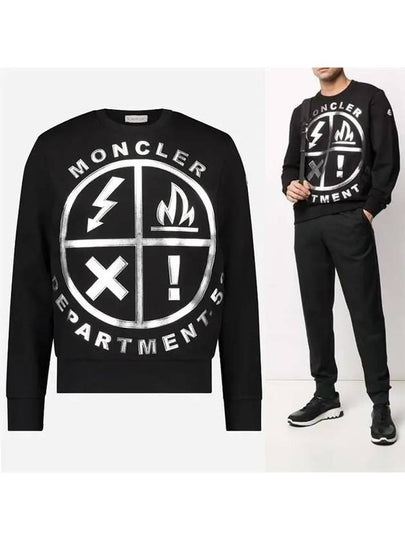 Metallic Logo Sweatshirt Black - MONCLER - BALAAN 2