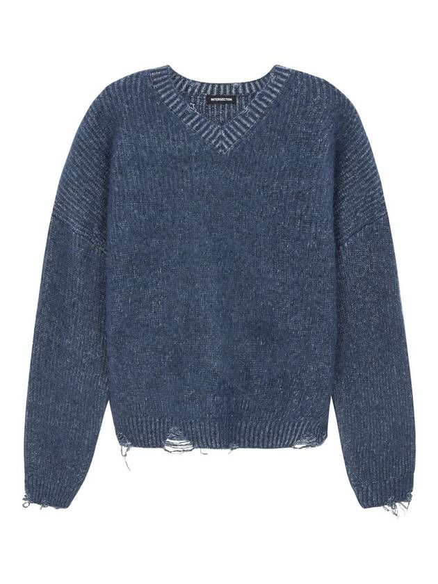 Destroyed Mohair Knit Blue - INTERSECTION - BALAAN 2