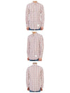 Men's Classic Fit Check Poplin Long  Shirt White - THOM BROWNE - BALAAN 5