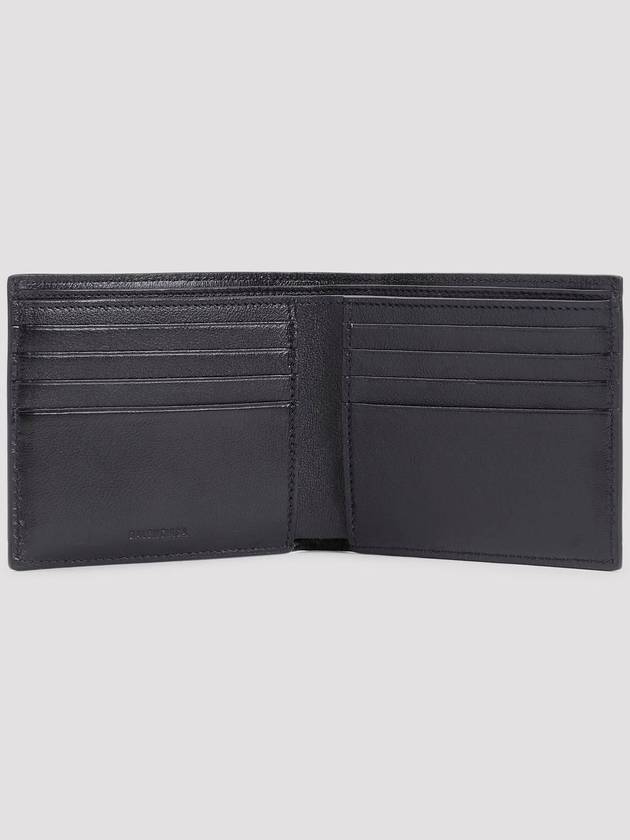 Logo Print Leather Half Wallet Black - BALENCIAGA - BALAAN 3