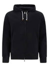 Tech Cotton Zip-Up Hoodie Black - BRUNELLO CUCINELLI - BALAAN 2