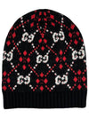 Black GG Diamond Beanie 547501 - GUCCI - BALAAN 2