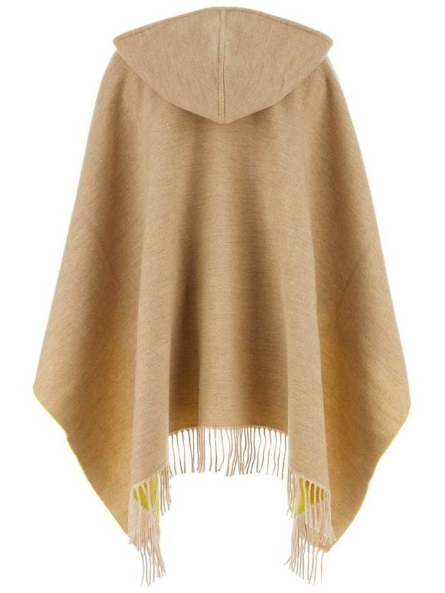 V detail wool cashmere cape beige - VALENTINO - BALAAN 3