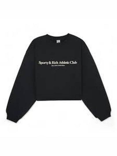 Athletic Club Crop Sweatshirt Black - SPORTY & RICH - BALAAN 2