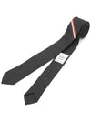 Three Stripes Classic RWB Selvage Super 120 Count Wool Tie Dark Grey - THOM BROWNE - BALAAN 5