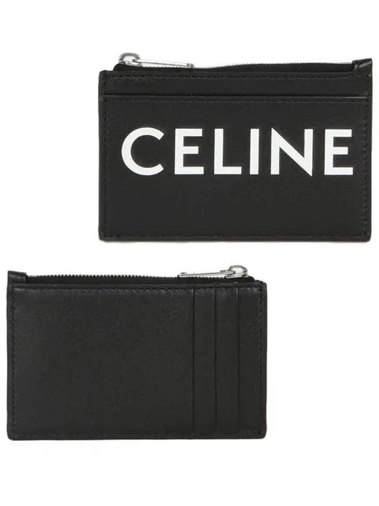 Logo Zipper Card Wallet Black - CELINE - BALAAN 2