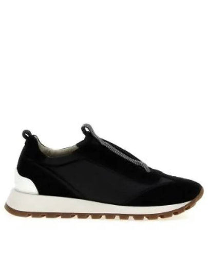 Suede Techno Runner Low Top Sneakers Black - BRUNELLO CUCINELLI - BALAAN 2