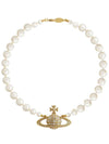 One Row Pearl Bas Relief Necklace Gold - VIVIENNE WESTWOOD - BALAAN 1