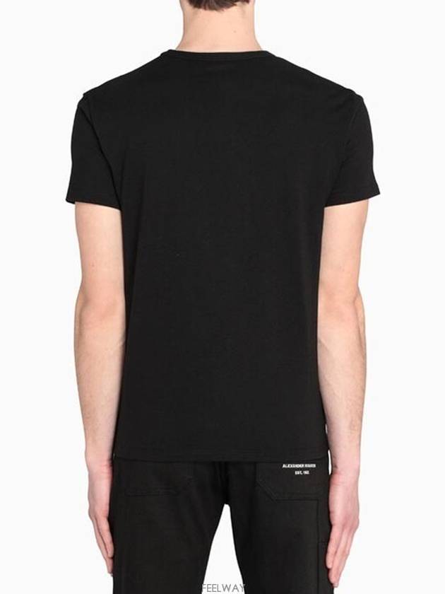 Label Logo Short Sleeve T-Shirt Black - ALEXANDER MCQUEEN - BALAAN 4