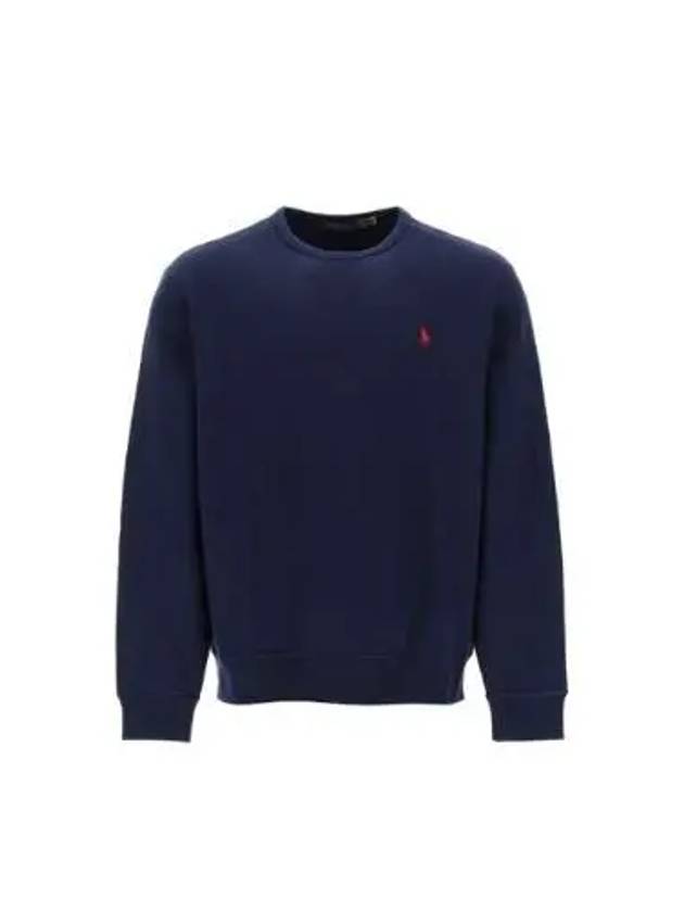 Embroidered Logo Pony Crew Neck Sweatshirt Navy - POLO RALPH LAUREN - BALAAN 2