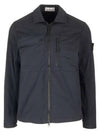 Supima Cotton Twill Stretch-TC Jacket Navy Blue - STONE ISLAND - BALAAN 2