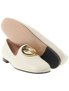 Blondie Round Interlocking G Leather Flat White - GUCCI - BALAAN 6