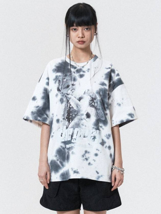 Plaster Tie Dye Overfit Short Sleeve T Shirt Gray - PEOPLE OF THE WORLD - BALAAN 2