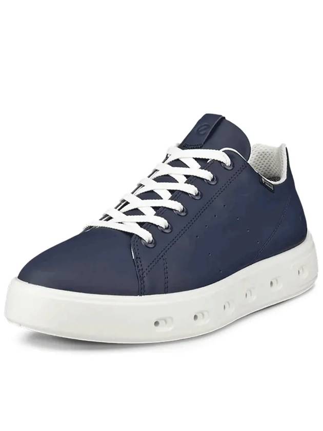 Women's Street 720 Leather Gore-Tex Low Top Sneakers Navy - ECCO - BALAAN 3