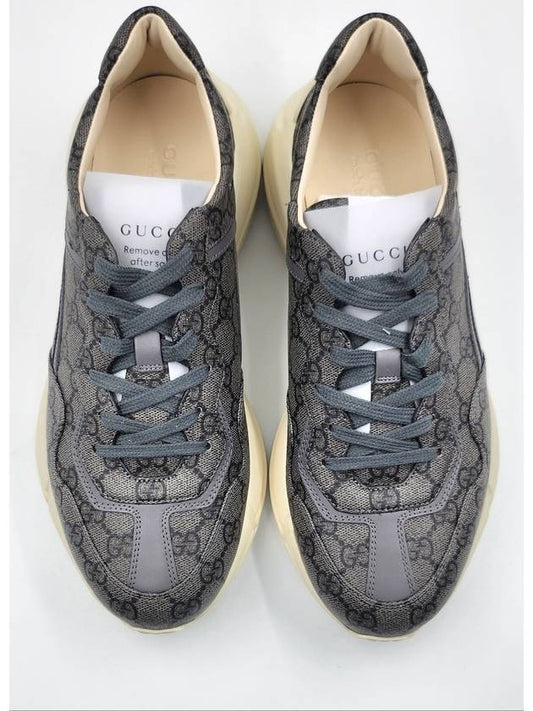 Rhyton GG Supreme Sneakers Grey - GUCCI - BALAAN.