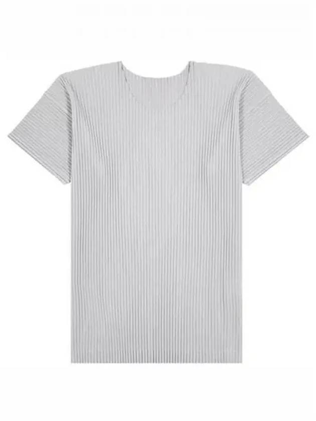 Homme Pliss Short Sleeve T Shirt Light Gray Men s 270396 - ISSEY MIYAKE - BALAAN 1