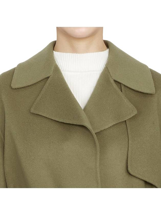 Wrap Wool Cashmere Belt Trench Coat Green - THEORY - BALAAN 9