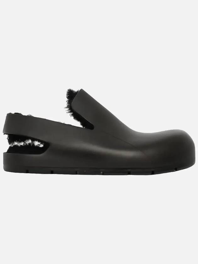 Shearling Puddle Sandals Black - BOTTEGA VENETA - BALAAN 3