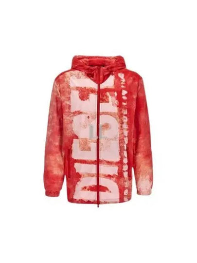 J Warrett Logo Watercolour Effect Windbreaker Red - DIESEL - BALAAN 2