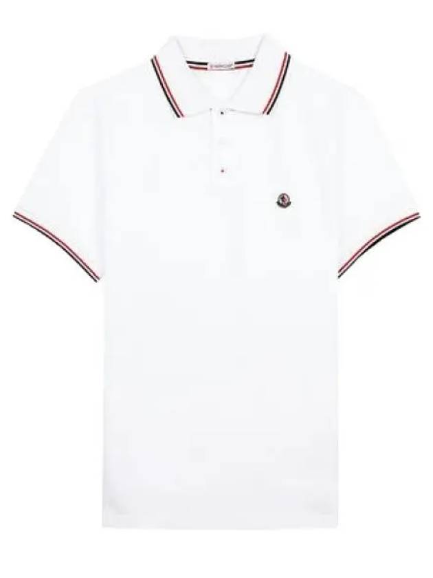 Logo Patch Short Sleeve Polo Optical White - MONCLER - BALAAN 2