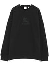 Embroidered EKD Logo Cotton Sweatshirt Black - BURBERRY - BALAAN 3