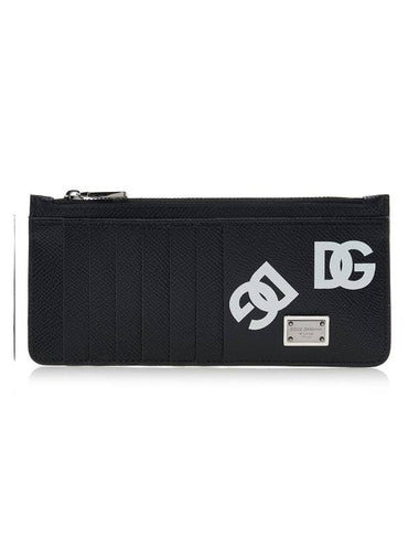 Logo Print Card Wallet Black - DOLCE&GABBANA - BALAAN 1