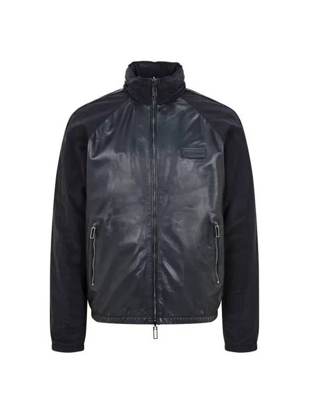 Men s Reversible Zip up Leather Jacket Black 271865 - EMPORIO ARMANI - BALAAN 1