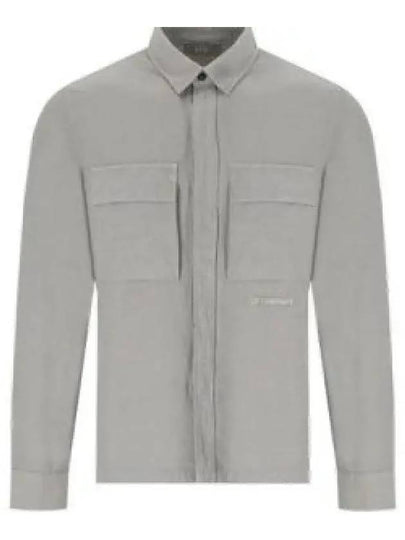 Broken Linen Cotton Long Sleeve Shirt Grey - CP COMPANY - BALAAN 2