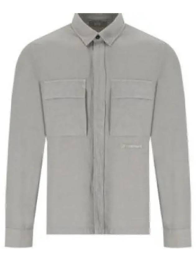 Broken Linen Cotton Long Sleeve Shirt Grey - CP COMPANY - BALAAN 2