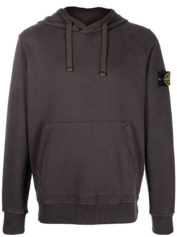 Wappen Patch Cotton Fleece Hoodie Charcoal - STONE ISLAND - BALAAN 1