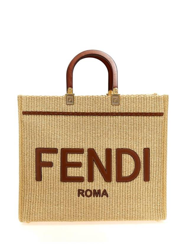 Sunshine Medium Shopper Tote Bag Beige - FENDI - BALAAN 1