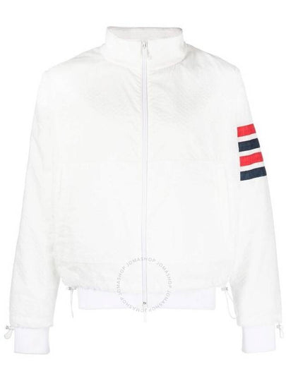 4 Bar Stripe Ripstop Zip-up Jacket White - THOM BROWNE - BALAAN 2