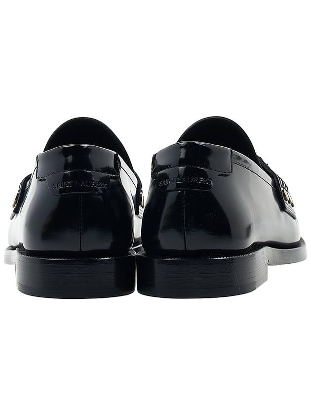 Monogram Penny Leather Loafer Black - SAINT LAURENT - BALAAN 5