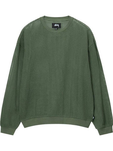 Cotton mesh long sleeve crew tee - STUSSY - BALAAN 1