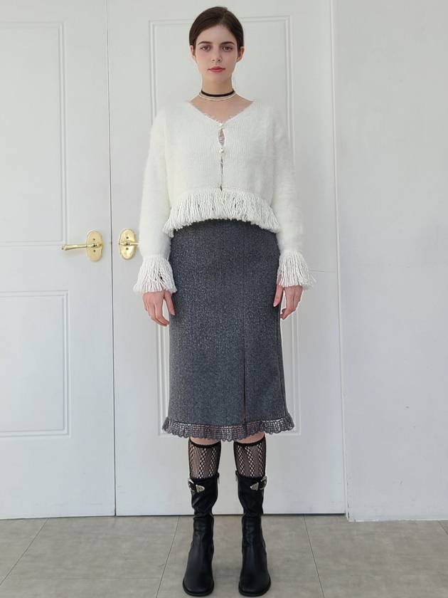 e Women's Lace Point Brushed H-Line Skirt Melange Gray - PRETONE - BALAAN 2