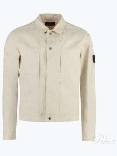 Shadow Project Cotton Hemp Plated TC Trucker Jacket Ivory - STONE ISLAND - BALAAN 2