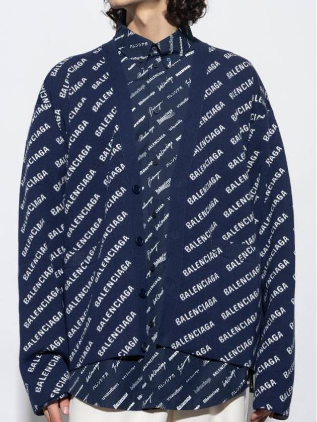 Mini Allover Logo Knit Cardigan Blue - BALENCIAGA - BALAAN 3