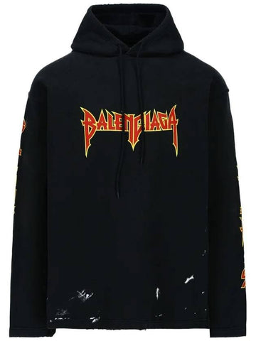 Logo Printed Hoodie Black - BALENCIAGA - BALAAN 1