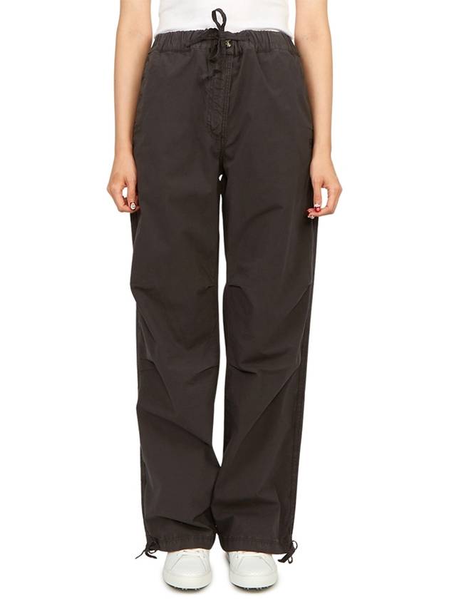 Drawstring Washed Cotton Track Pants Phantom - GANNI - BALAAN 4