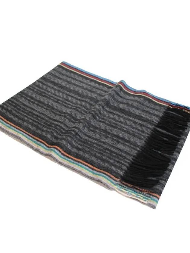 Striped Fringe Scarf Grey - PAUL SMITH - BALAAN 5